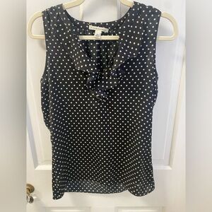 Banana Republic Navy Polka Dot Sleeveless Blouse